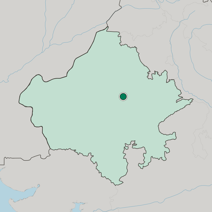 Map showing Makrāna — In State of Rājasthān