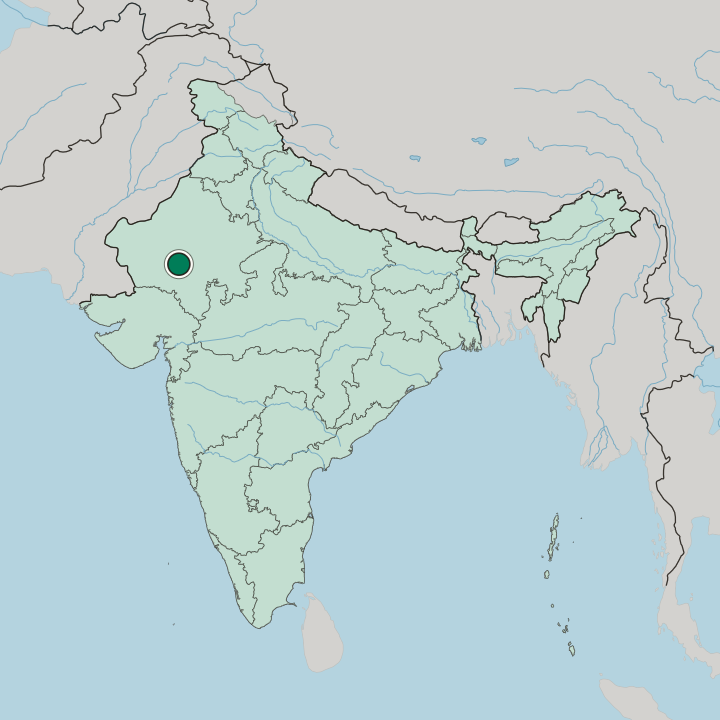 Map showing Pāli — In India