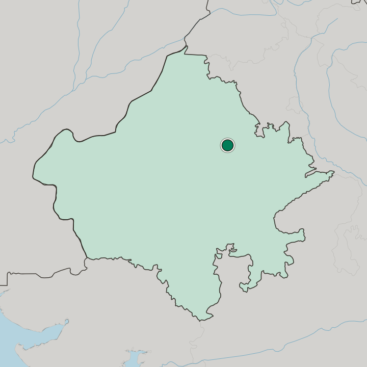 Map showing Sīkar — In State of Rājasthān