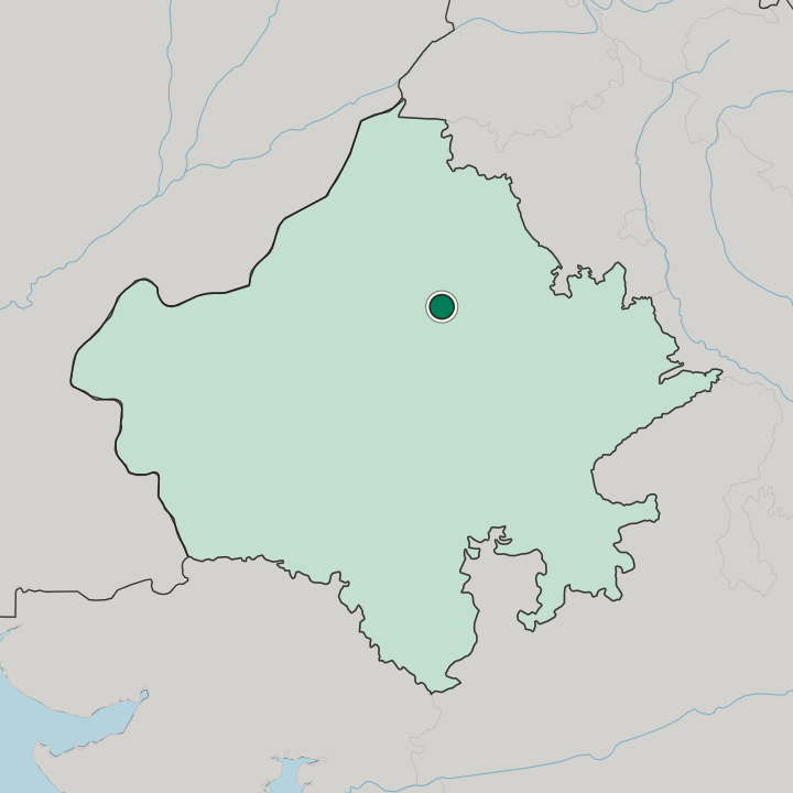 Map showing Sūjāngarh — In State of Rājasthān