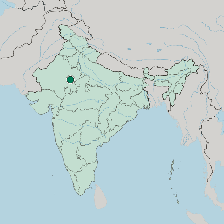 Map showing Tonk — In India