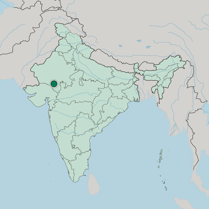 Map showing Udaipur — In India