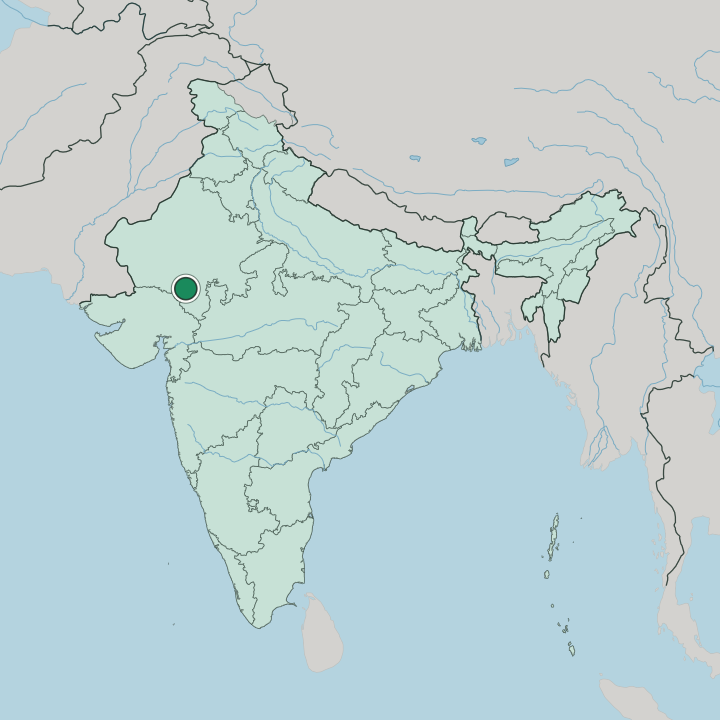 Map showing Udaipur — In India