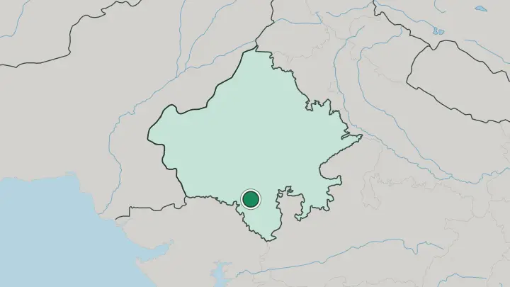 Map of Udaipur in India