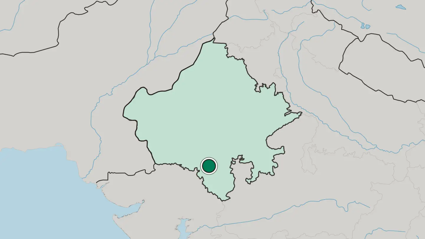 Map of Udaipur in India