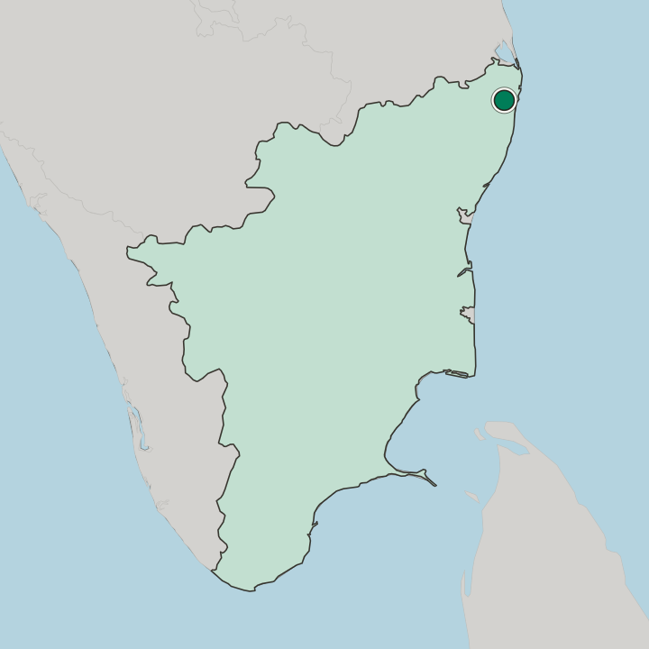 Map showing Ambattur — In State of Tamil Nādu
