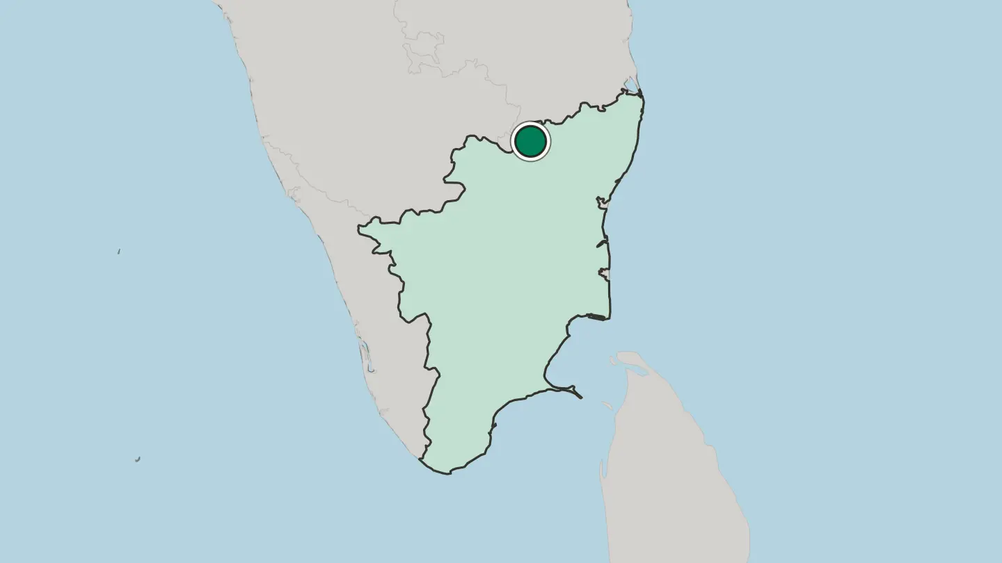 Map of Ambur in India
