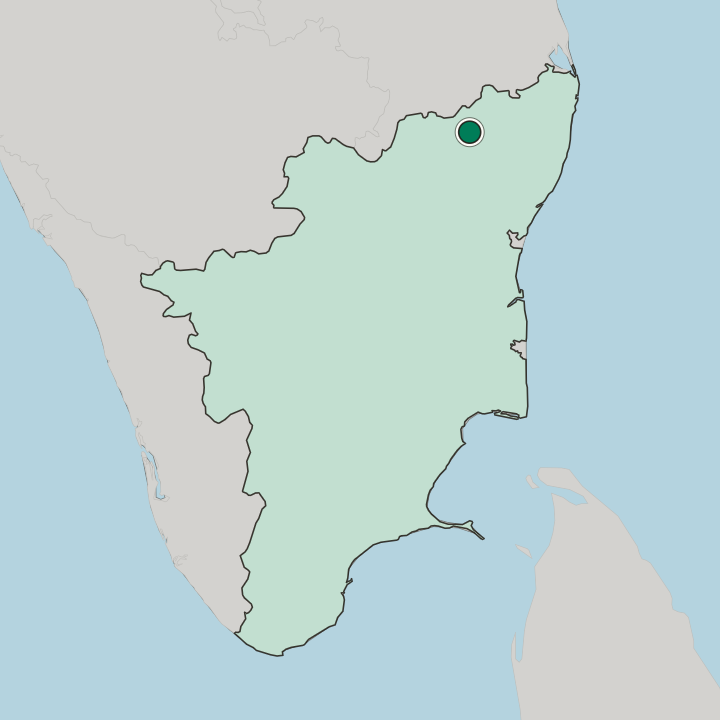 Map showing Arcot — In State of Tamil Nādu