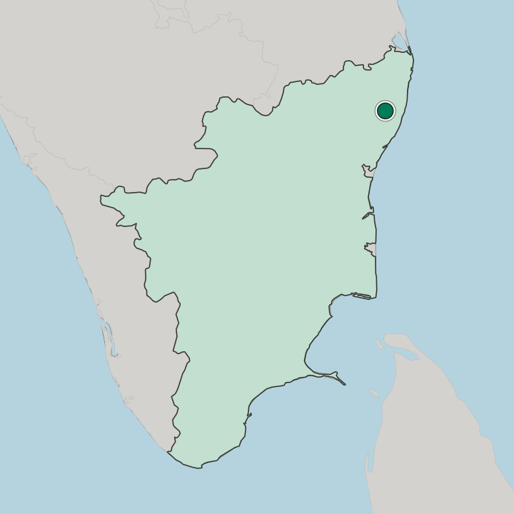 Map showing Chengalpattu — In State of Tamil Nādu