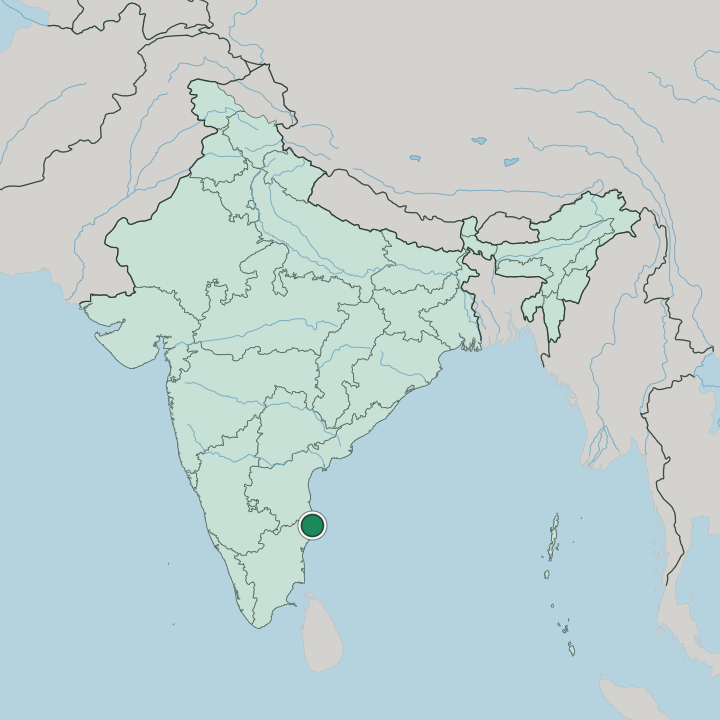 Map showing Chennai — In India