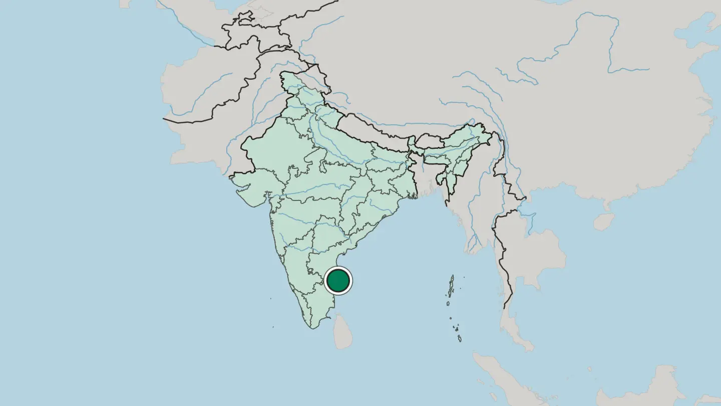 Map of Chennai in India