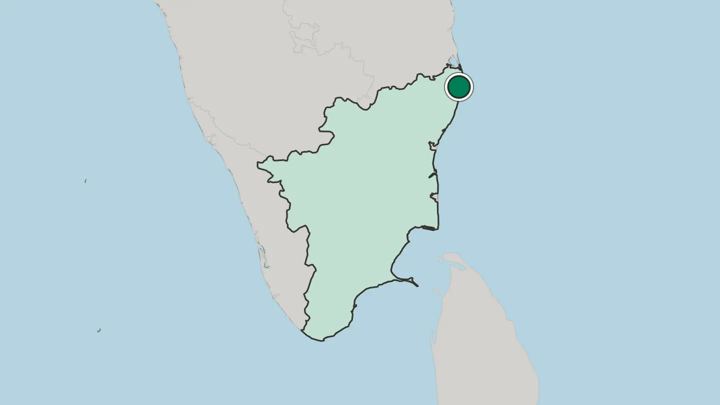 Map of Chennai in India