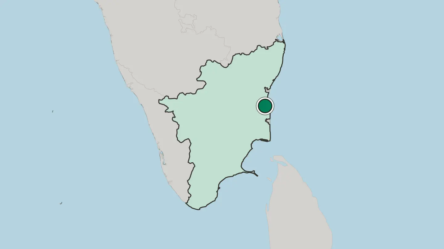 Map of Chidambaram in India