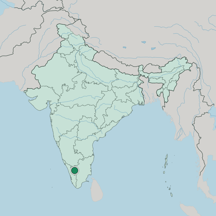 Map showing Coimbatore — In India