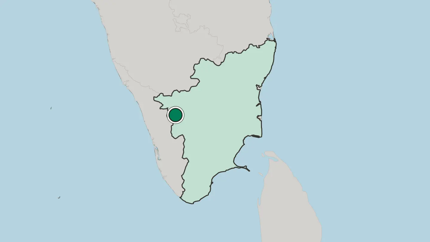 Map of Coimbatore in India