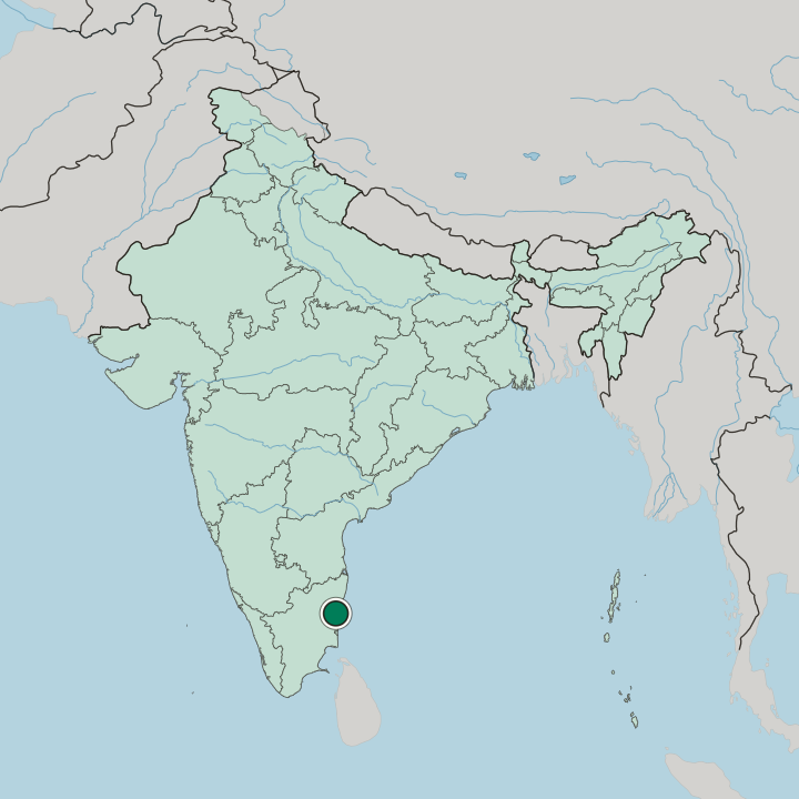 Map showing Cuddalore — In India