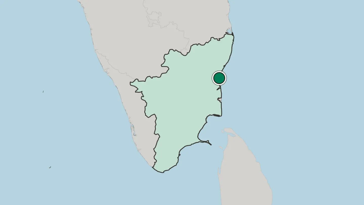 Map of Cuddalore in India