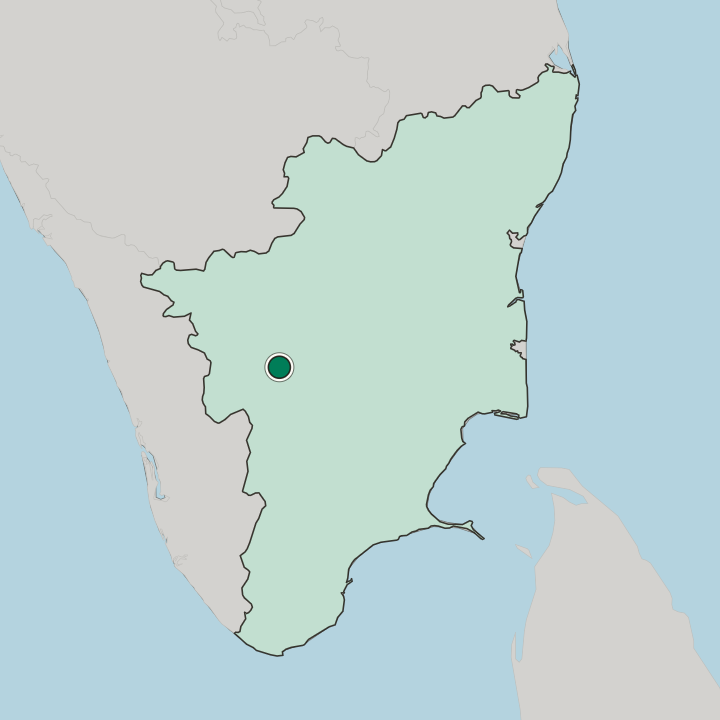 Map showing Dharapuram — In State of Tamil Nādu