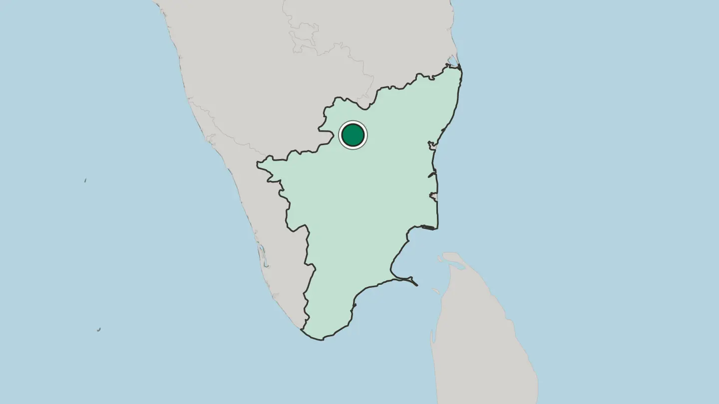 Map of Dharmapuri in India