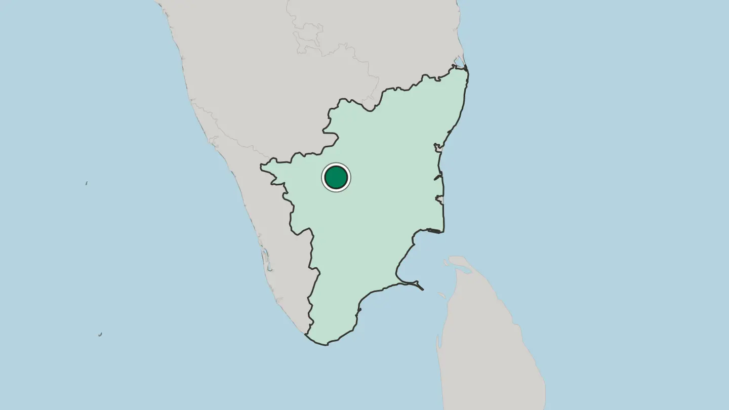 Map of Erode in India