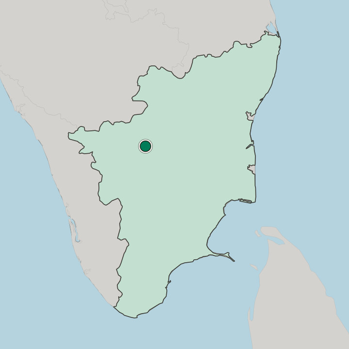Map showing Erode — In State of Tamil Nādu