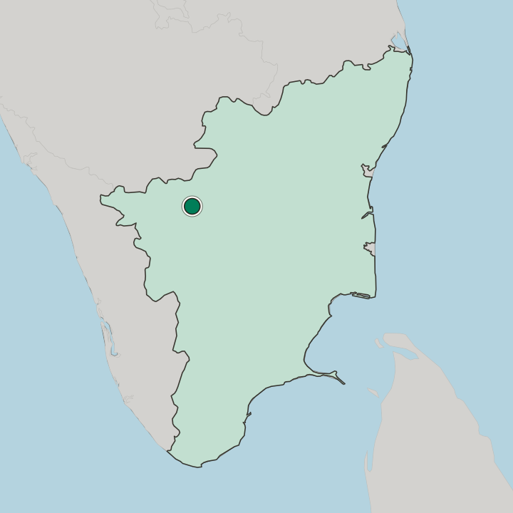 Map showing Gobichettipalayam — In State of Tamil Nādu