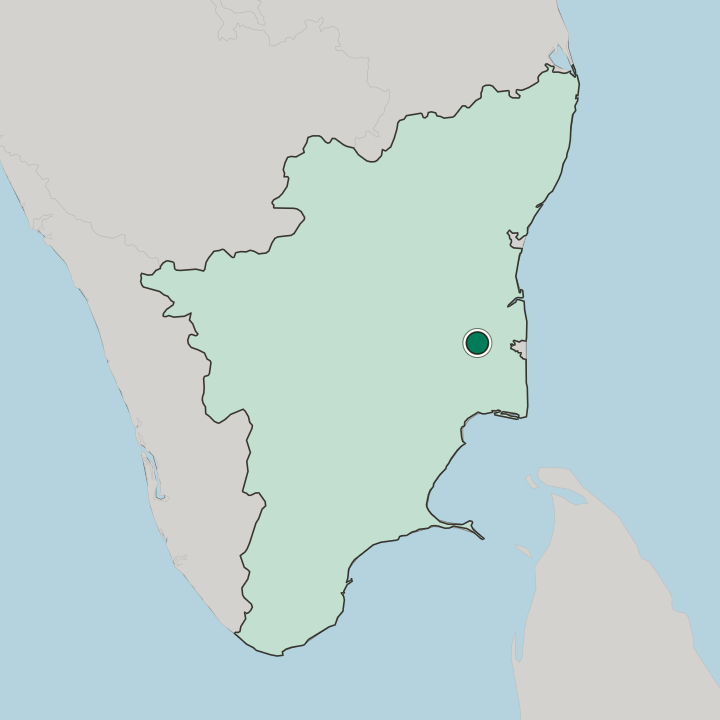 Map showing Kumbakonam — In State of Tamil Nādu