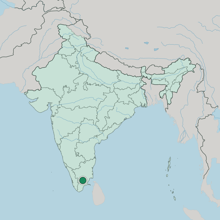 Map showing Madurai — In India