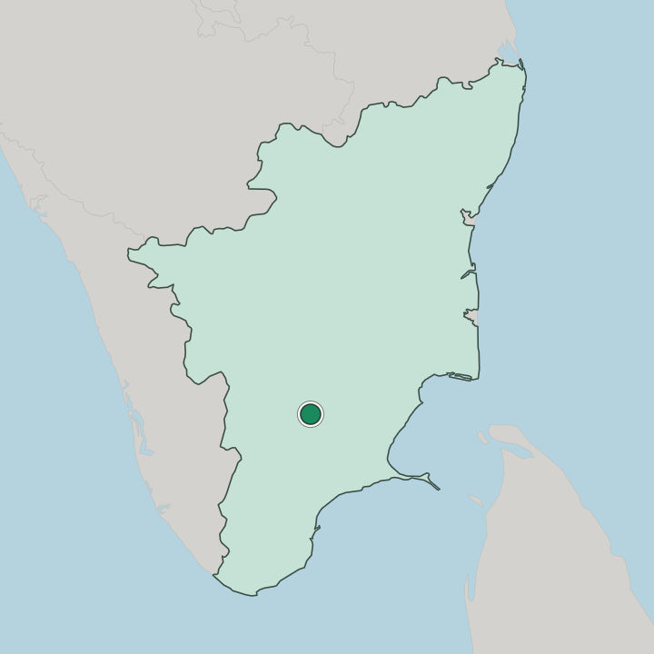 Map showing Madurai — In State of Tamil Nādu