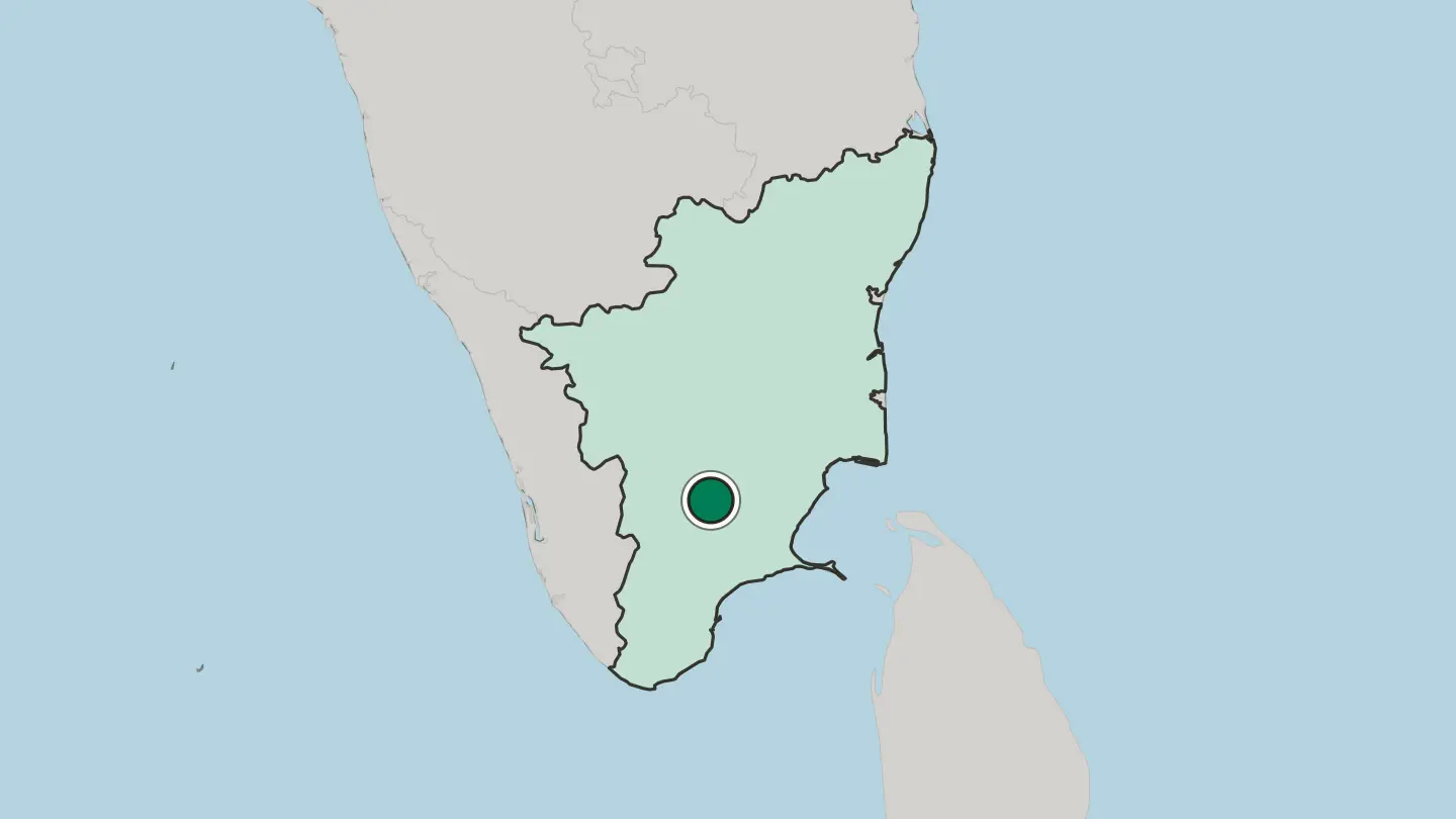 Map of Madurai in India