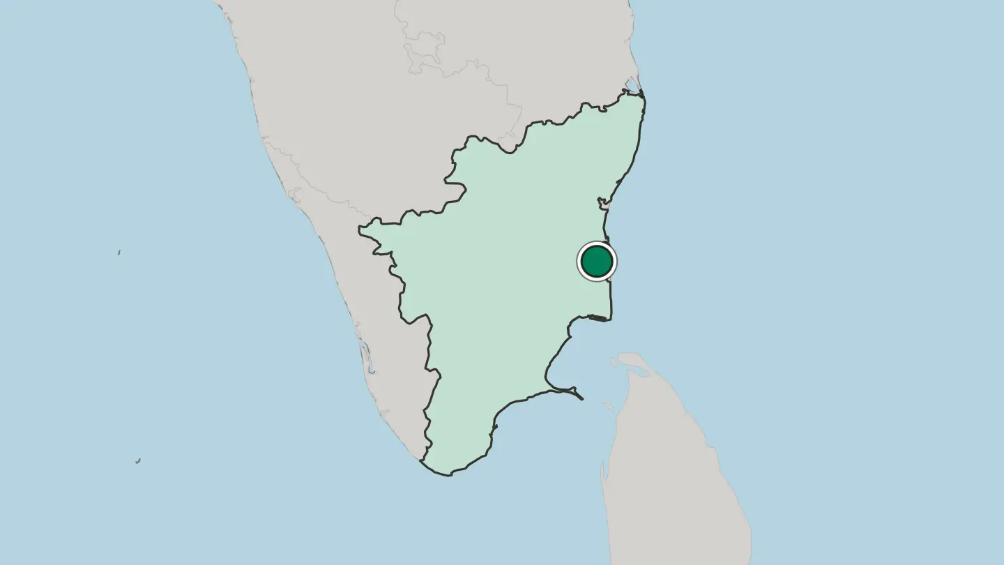 Map of Mayiladuthurai in India