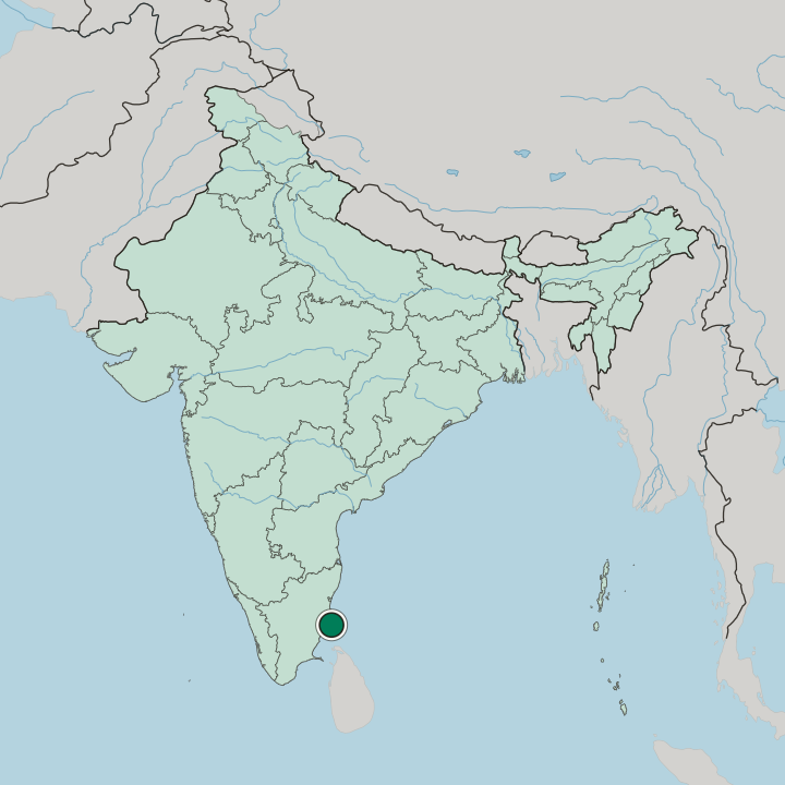 Map showing Nagapattinam — In India