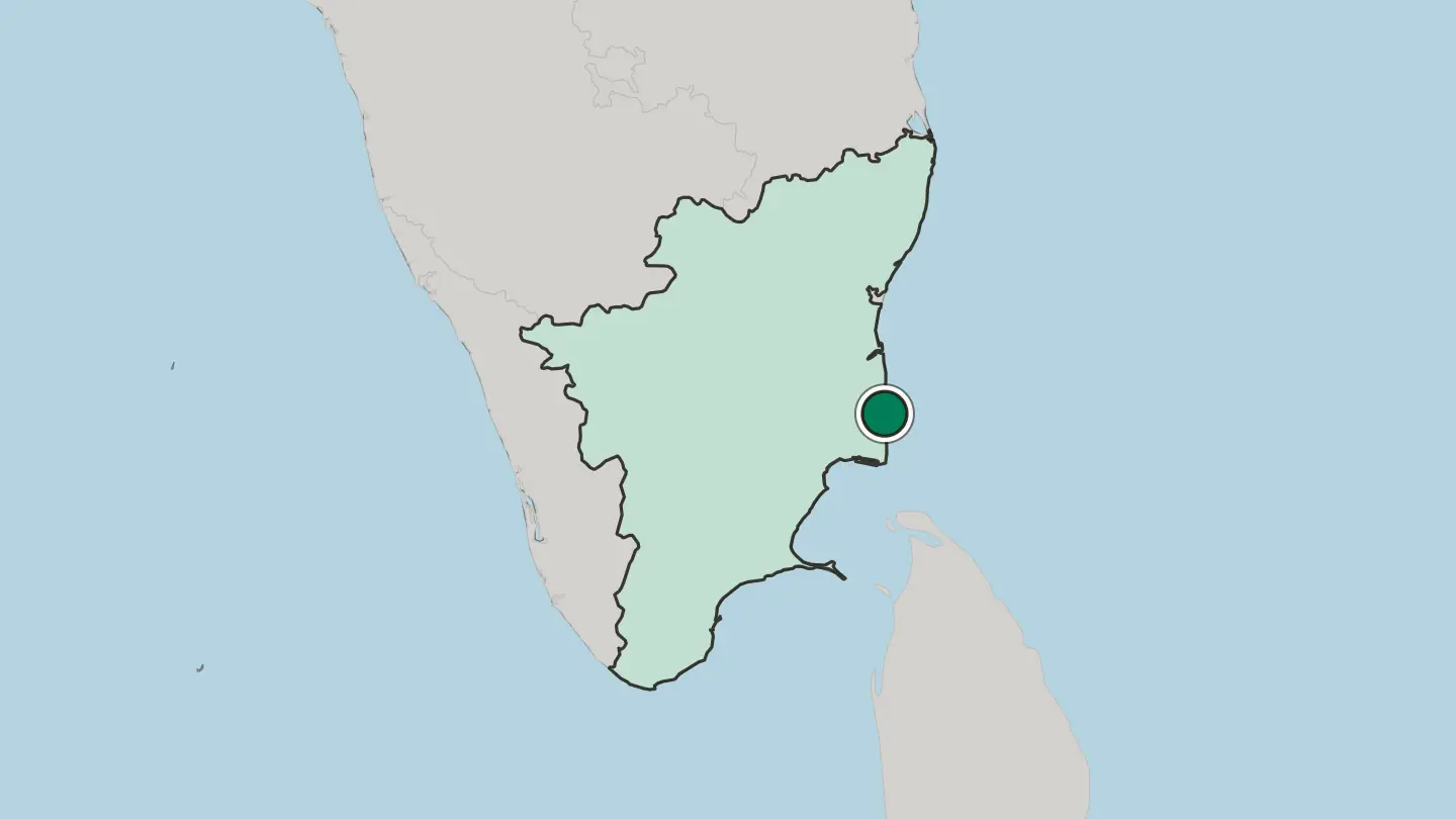 Map of Nagapattinam in India