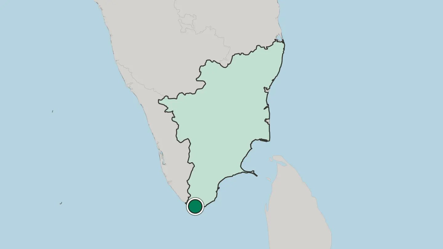 Map of Nāgercoil in India