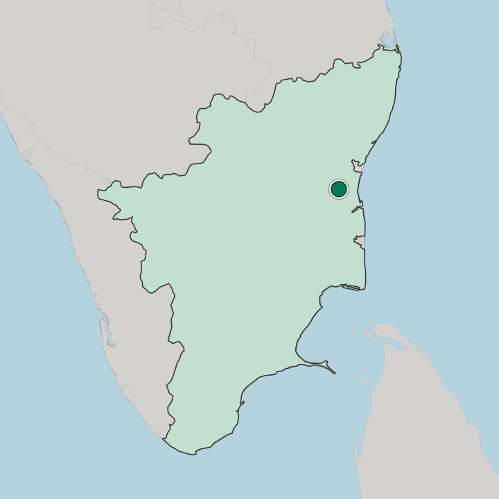 Map showing Neyveli — In State of Tamil Nādu