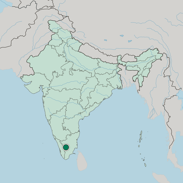 Map showing Palani — In India