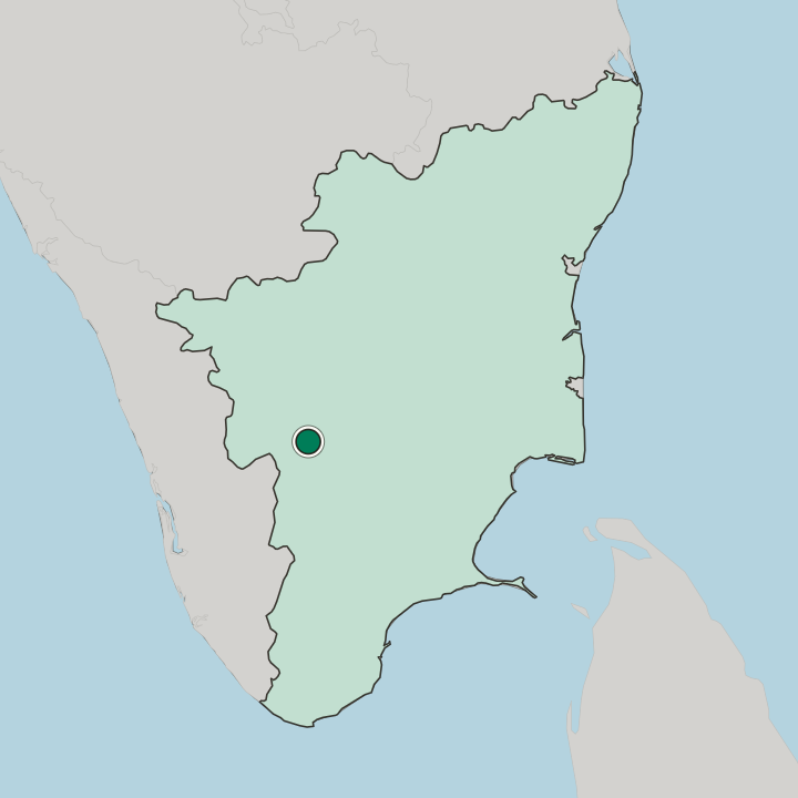Map showing Palani — In State of Tamil Nādu