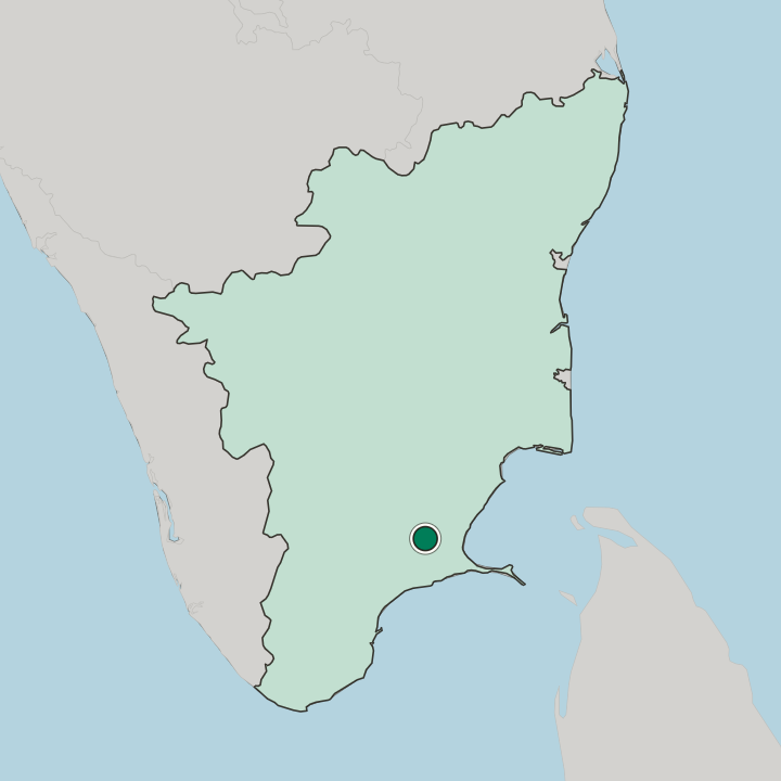 Map showing Paramagudi — In State of Tamil Nādu