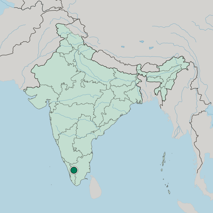 Map showing Pollachi — In India