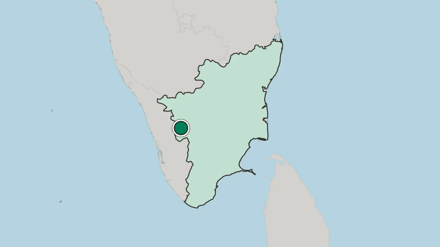 Map of Pollachi in India