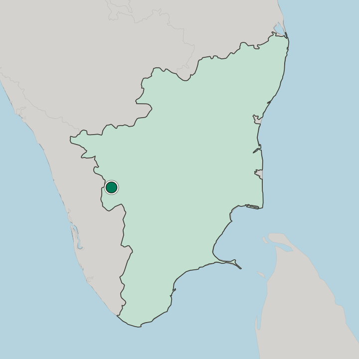 Map showing Pollachi — In State of Tamil Nādu
