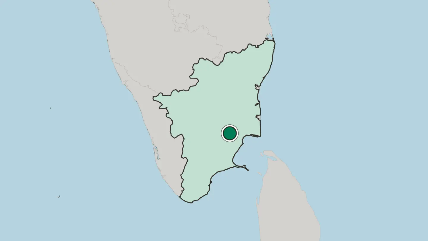 Map of Pudukkottai in India