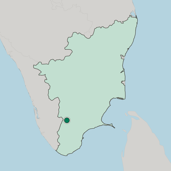 Map showing Rajapalayam — In State of Tamil Nādu
