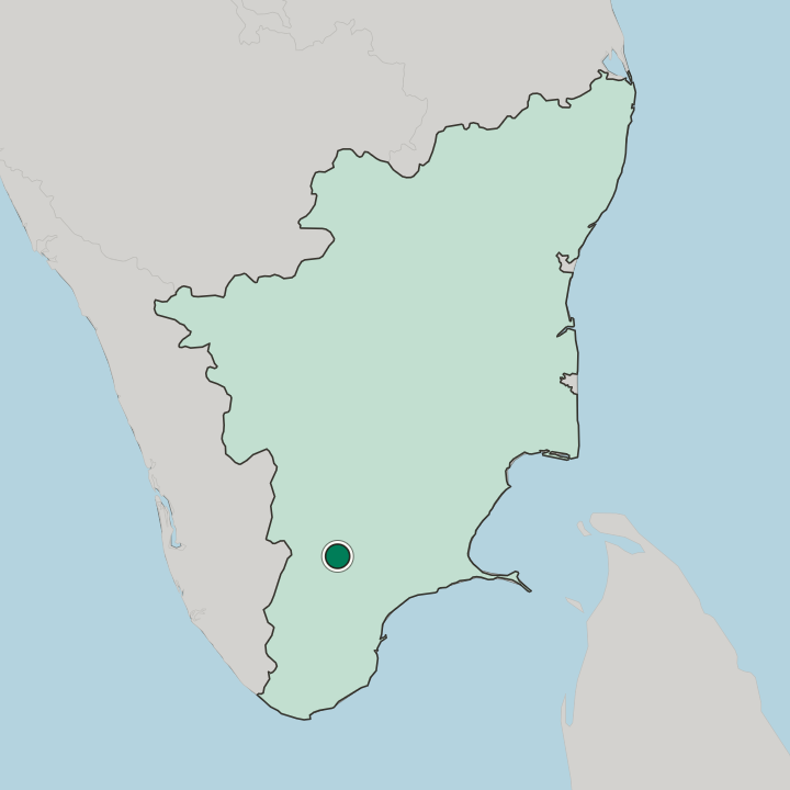 Map showing Sivakasi — In State of Tamil Nādu