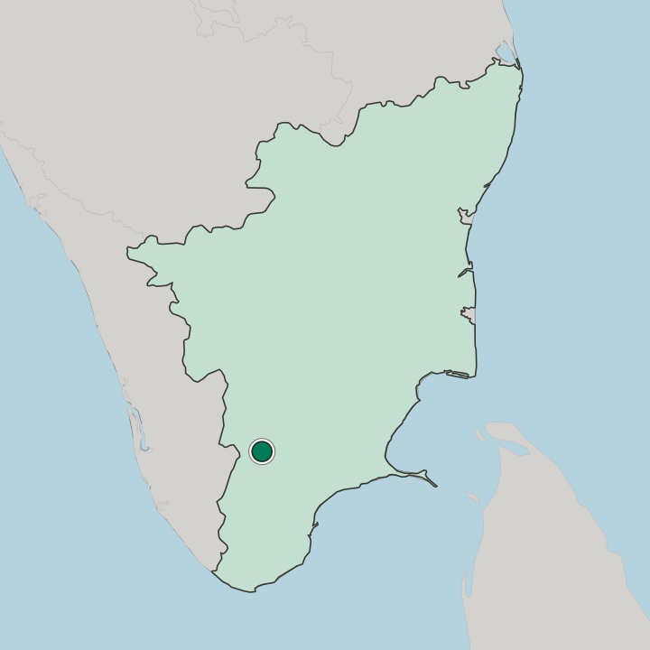 Map showing Srivilliputhur — In State of Tamil Nādu