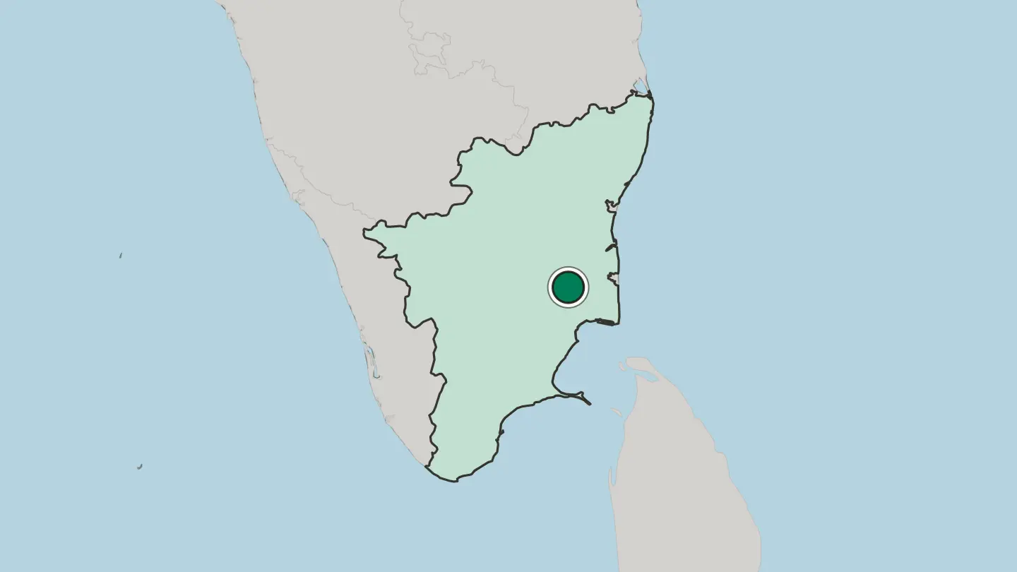 Map of Thanjavur in India
