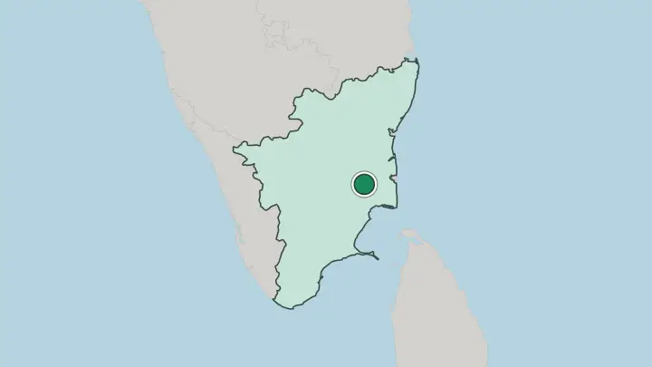 Map of Thanjavur in India