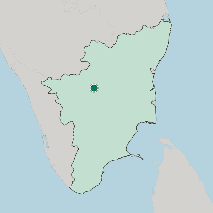 Map showing Tiruchengode — In State of Tamil Nādu