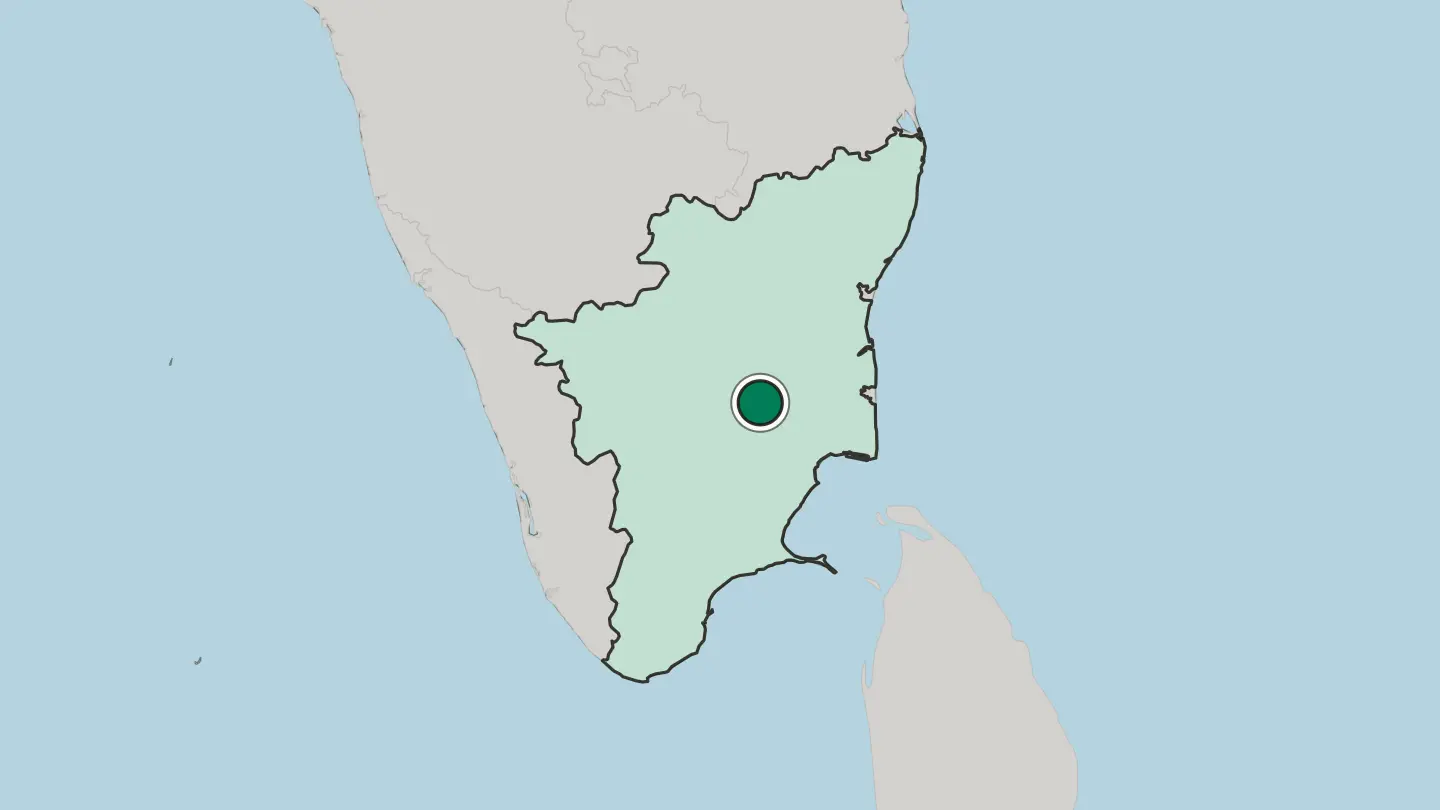 Map of Tiruchirappalli in India