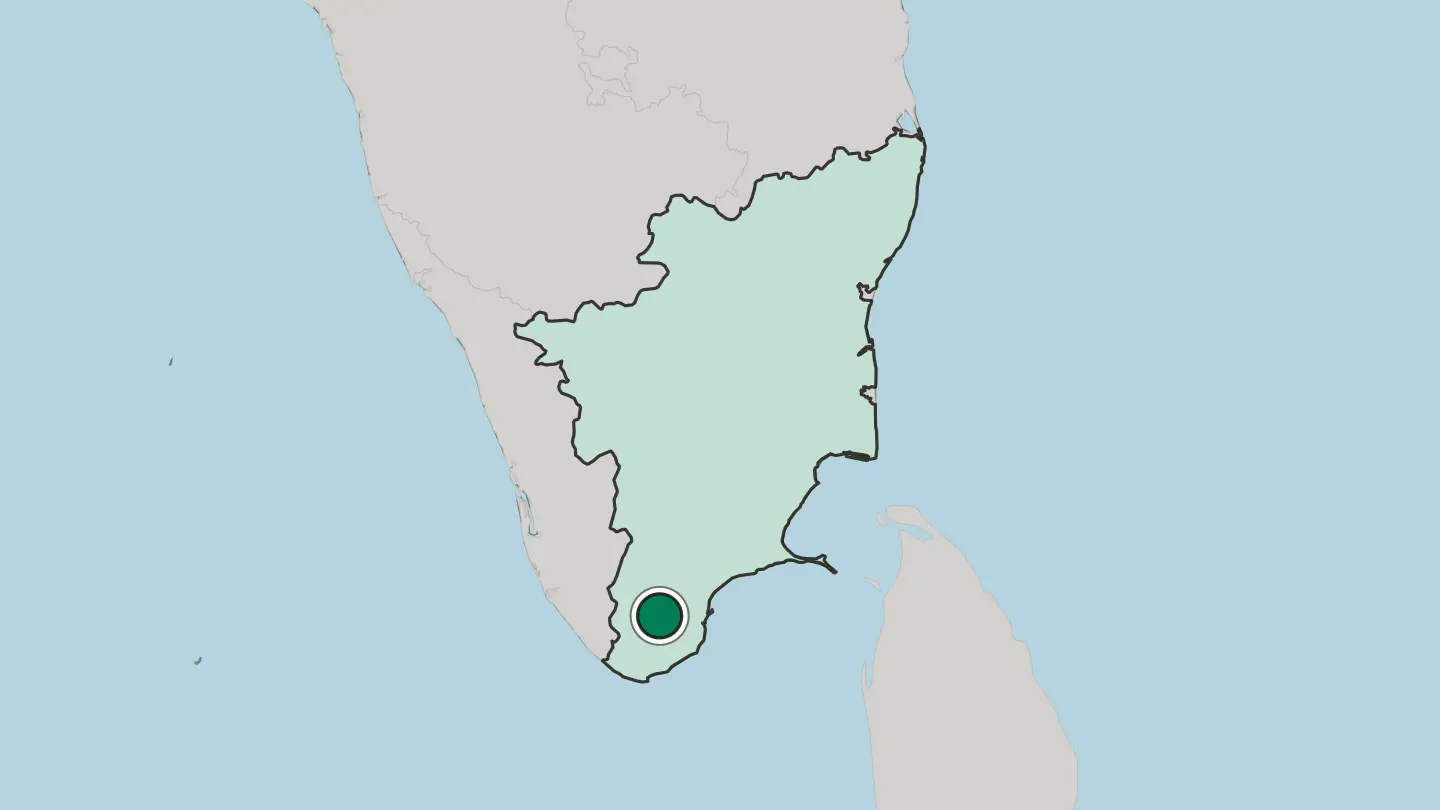 Map of Tirunelveli in India